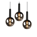 Trio 310390332 závěsné stropní svítidlo Clayton 3x28W | E27 - nastavitelná výška, černá