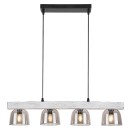 Rabalux 3120 závěsné stropní svítidlo Cardamom 4x40W | E14 - kouřová, stříbrný dub