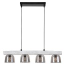 Rabalux 3120 závěsné stropní svítidlo Cardamom 4x40W | E14 - kouřová, stříbrný dub