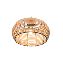 Trio 312200136 závěsné svítidlo Inga 1x40W | E27 - nastavitelná výška, černá, přírodní