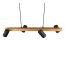 Trio 312490432 závěsné bodové stropní svítidlo Marley 4x35W | GU10 - dřevo, černá