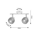 Rabalux 3128 přisazené stropní bodové svítidlo Grendel 2x40W | E14 - dřevo, černá