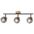 Rabalux 3129 přisazené stropní bodové svítidlo Grendel 3x40W | E14 - dřevo, černá