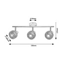 Rabalux 3129 přisazené stropní bodové svítidlo Grendel 3x40W | E14 - dřevo, černá