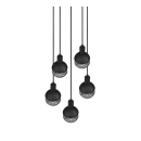 Trio 313100532 závěsné stropní svítidlo Mela 5x25W | E14 - nastavitelná výška, černá