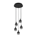 Trio 313100532 závěsné stropní svítidlo Mela 5x25W | E14 - nastavitelná výška, černá