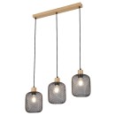 Rabalux 3132 závěsné stropní svítidlo Grendel 3x60W | E27 - dřevo, černá