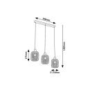 Rabalux 3132 závěsné stropní svítidlo Grendel 3x60W | E27 - dřevo, černá