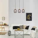 Rabalux 3132 závěsné stropní svítidlo Grendel 3x60W | E27 - dřevo, černá