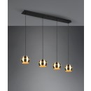 Trio 313300408 závěsné stropní svítidlo Fletcher 4x40W | E14 - nastavitelná výška, mosaz