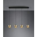 Trio 313300408 závěsné stropní svítidlo Fletcher 4x40W | E14 - nastavitelná výška, mosaz