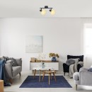 Rabalux 3134 přisazené bodové svítidlo Rattan 2x15W | E14 - černá, přírodní