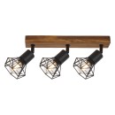 Rabalux 3139 přisazené stropní bodové svítidlo Zeus 3x40W | E14 - dřevo, černá