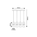Rabalux 3156 závěsné stropní svítidlo Zelkova 4x40W | E27 - hliník