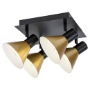 Rabalux 3159 přisazené stropní svítidlo Alvaro 4x40W | E14 - černá, zlatá