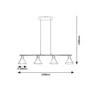 Rabalux 3160 závěsné stropní svítidlo Alvaro 4x40W | E27 - černá, zlatá