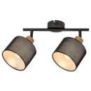 Rabalux 3245 přisazené bodové svítidlo Miguel 2x40W | E14 - černá, dřevo