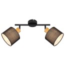 Rabalux 3245 přisazené bodové svítidlo Miguel 2x40W | E14 - černá, dřevo