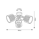 Rabalux 3246 přisazené stropní svítidlo Miguel 3x40W | E14 - černá, dřevo