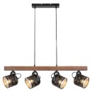 Rabalux 3300 závěsné stropní svítidlo Rotem 4x40W | E14 - dřevo, černá