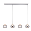 Trio T331610406 LED závěsné stropní svítidlo FLYNT  | 8W integrovaný LED zdroj | 4x880lm | 2300+3000+4000K | na lanku | Trio - SwitchDimmer | chrom | čirá