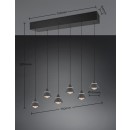 Trio 337010632 LED závěsné stropní svítidlo ROMEO | 7W integrovaný LED zdroj | 700lm | 2300+3000+4000K | stahovací