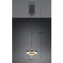 Trio T340210180 LED závěsné stropní svítidlo KEATON  | 10W integrovaný LED zdroj | 1x1200lm | 2300+3000+4000K | Trio - SwitchDimmer | černá | zlatá