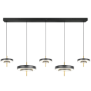 Trio T340210580 LED závěsné stropní svítidlo KEATON  | 50W integrovaný LED zdroj | 1x5900lm | 2300+3000+4000K | na lanku | Trio - SwitchDimmer | černá | zlatá