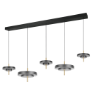 Trio T340210580 LED závěsné stropní svítidlo KEATON  | 50W integrovaný LED zdroj | 1x5900lm | 2300+3000+4000K | na lanku | Trio - SwitchDimmer | černá | zlatá