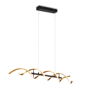 Trio 341810208 LED závěsné stropní svítidlo Sequence 1x45W | 5600lm | 2300K+3000K+4000K - nastavitelná výška, DIP Switch, 3 fázové stmívání, černá, mosaz