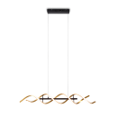 Trio 341810208 LED závěsné stropní svítidlo Sequence 1x45W | 5600lm | 2300K+3000K+4000K - nastavitelná výška, DIP Switch, 3 fázové stmívání, černá, mosaz