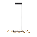 Trio 341810208 LED závěsné stropní svítidlo Sequence 1x45W | 5600lm | 2300K+3000K+4000K - nastavitelná výška, DIP Switch, 3 fázové stmívání, černá, mosaz