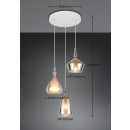 Trio T349430317 závěsné stropní svítidlo ALDEA  | 3x10W E14 | na lanku | žlutá | bílá | pestrobarevná