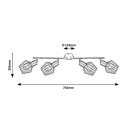 Rabalux 3537 stropní přisazené bodové svítidlo Belano 4x40W | E27 - černá