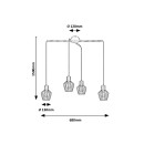 Rabalux 3540 závěsné stropní svítidlo Belano 4x40W | E27 - černá
