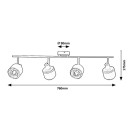 Rabalux 3550 přisazené stropní bodové svítidlo Fedora 4x40W | E14- světle hnědá, zlatá