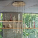 Ideal lux 371153 LED závěsné stropní svítidlo LOOK  | 31W integrovaný LED zdroj | 2300lm | 3000K | stahovací | na lanku | bronz