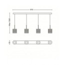 LED závěsné svítidlo - lustr Philips ORTEGA 4x4,5W  - bronz