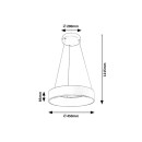 Rabalux 3929 LED závěsné stropní svítidlo Adeline 1x24W | 1500lm | 3000-6000K - stmívatelné, dálkové ovládání, šedá, bílá
