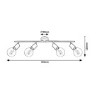 Rabalux 3979 přisazené stropní bodové svítidlo Lamar 4x40W | E27 - černá, dřevo