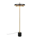 Trio T440210180 LED stojací lampa KEATON  | 21W integrovaný LED zdroj | 1x2400lm | 2300+3000+4000K | s vypínačem | stmívač | černá | zlatá