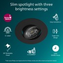 Philips 8721103037978 LED zápustné svítidlo Cilantro | 5W integrovaný LED zdroj | 500lm | 2700K | černá