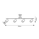 Rabalux 5298 přisazené stropní bodové svítidlo Edmund 4x25W | GU10 - imitace dřeva, černá