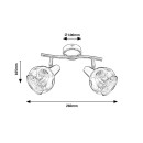 Rabalux 5347 přisazené bodové svítidlo Tamara 2x40W | E14 - chrom, kouřové sklo