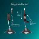 Philips 8721103038050 LED zápustné svítidlo Cilantro set 3ks | 5W integrovaný LED zdroj | 500lm | 2700K | černá