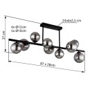 Globo 56133-9D LED přisazené stropní svítidlo Riha 9x3W | 720lm | G9 | 3000K - černá, kouřová
