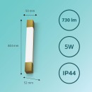 Philips 8720169299498 LED nástěnné svítidlo nad zrcadlo Rover  | 5W integrovaný LED zdroj | 550lm | 2700K