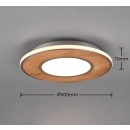 Trio 626610207 LED stropní svítidlo Deacon 1x37W | 4400lm | 2700-6000K - 3 fázové stmívání, dřevo