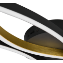 Trio 641210308 LED přisazené stropní svítidlo Blaze 1x35W | 4300lm | 2300K+3000K+4000K - 3 fázové stmívání, DIP Switch, černá, mosaz