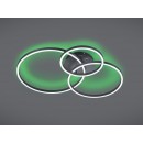 Trio 670810632 LED přisazené stropní svítidlo Winona 1x28W+10W | 3200lm | 2700-6500K | RGB - stmívatelné, noční režim, dálkové ovládání, černá